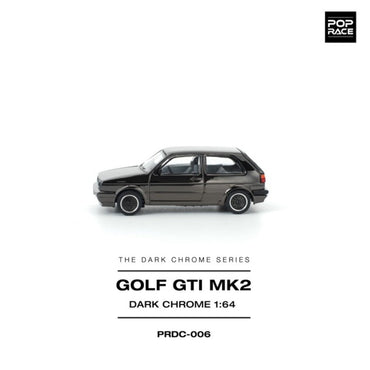 Pop Race Golf GTI Mk2 Dark Chrome 1:64 Diecast Car PRDC006