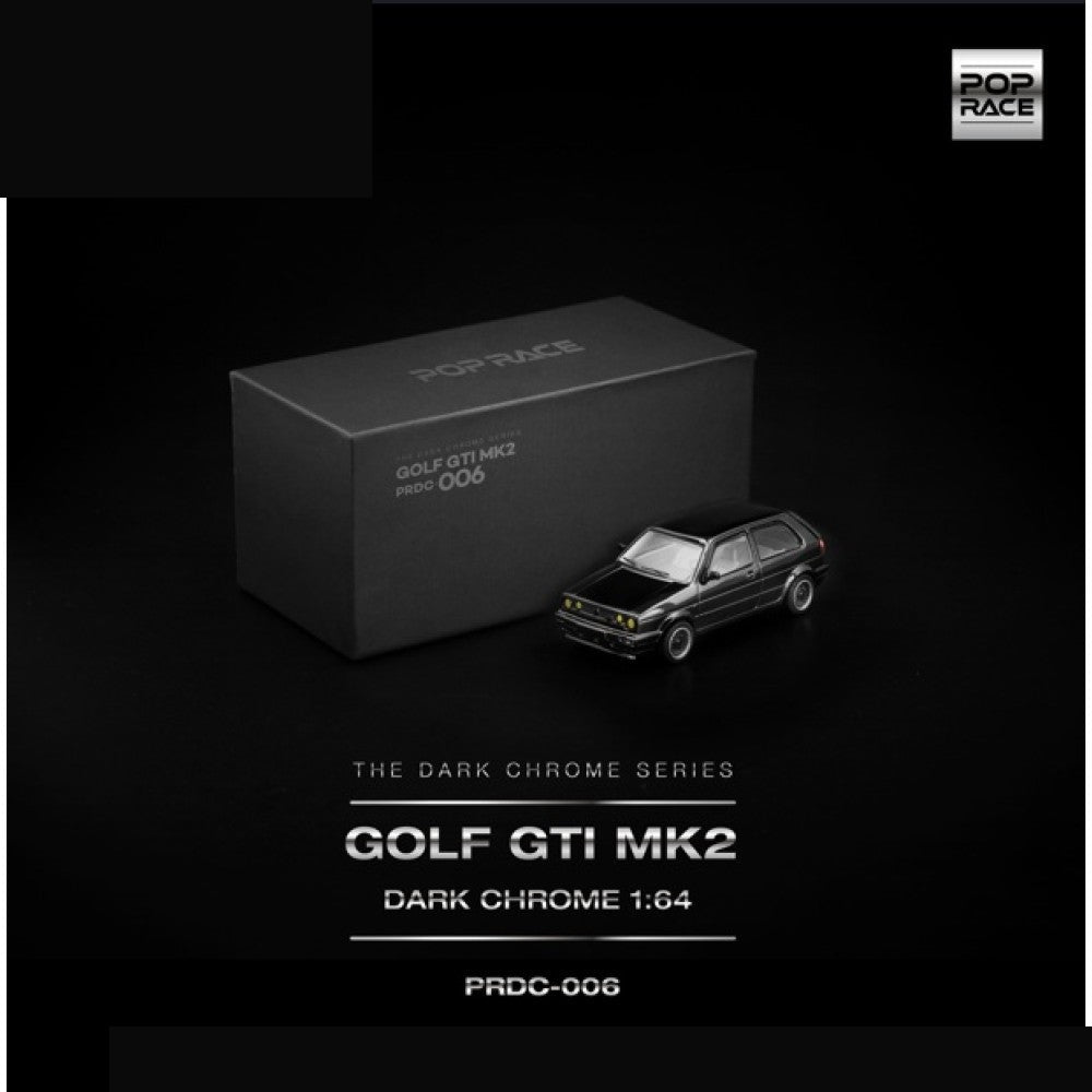 Pop Race Golf GTI Mk2 Dark Chrome 1:64 Diecast Car PRDC006