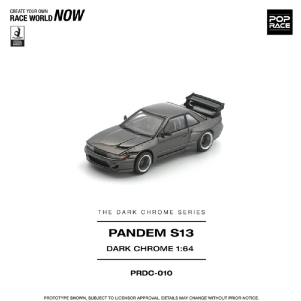 Pop Race Pandem S13 Dark Chrome 1:64 Diecast Car PRDC010