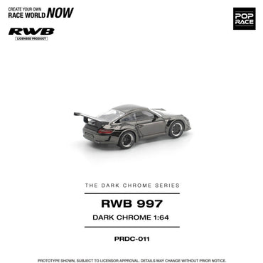 Pop Race RWB 997 Dark Chrome 1:64 Diecast Car PRDC011