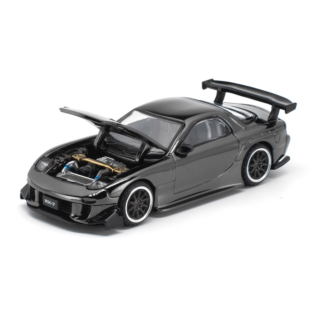 Pop Race Mazda RX7 Re-Amemiya Dark Chrome 1:64 Diecast Car DC016