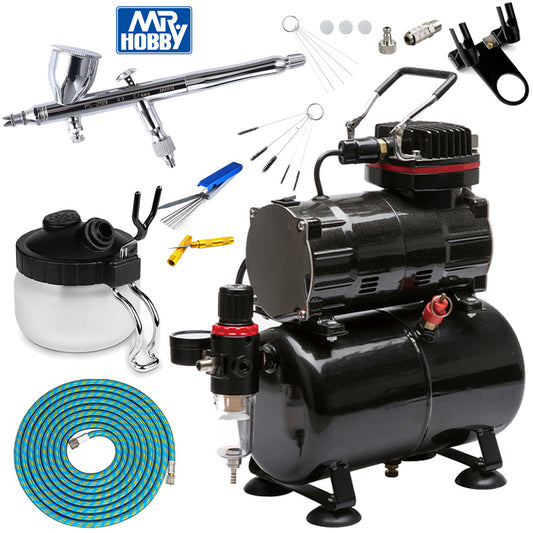Mr Hobby PS-289 Procon Boy WA Plat 03 v2 Airbrush Standard Compressor Bundle Kit