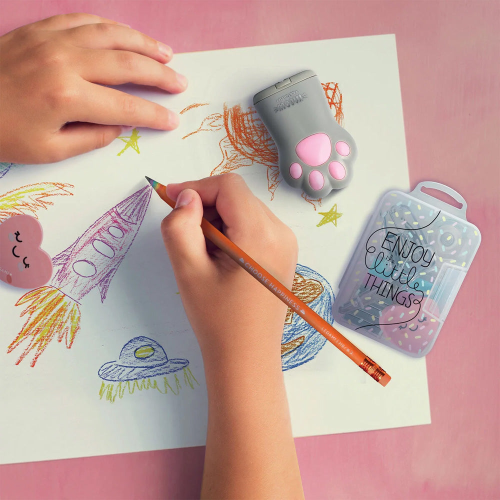 Legami Pencil Sharpener w/Container - Meow Kitty Paw