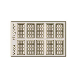 Proses W-004 10pcs 11X21mm 12 Pane Laser-Cut Windows H0/00