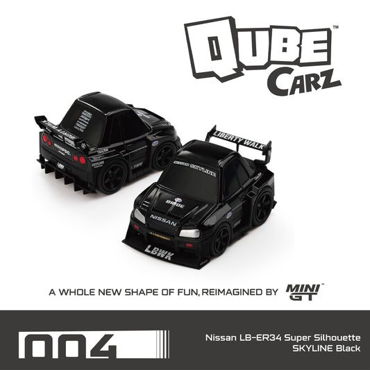 QubeCarz 004 Nissan LB-ER34 Super Silhouette Skyline Black by MiniGT