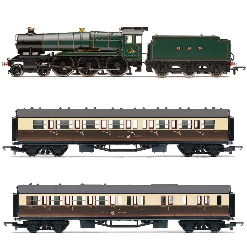 Hornby R30376 RailRoad GWR, Class 1000, 'County of Merioneth' Train Pack - Era 3