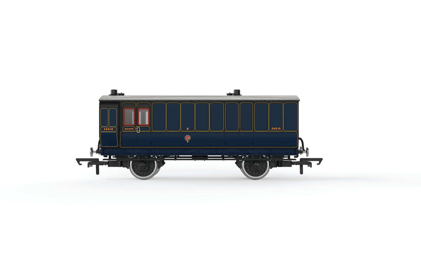 Hornby R40302 S&DJR, 4 Wheel Coach, Passenger Brake, 8 - Era 2