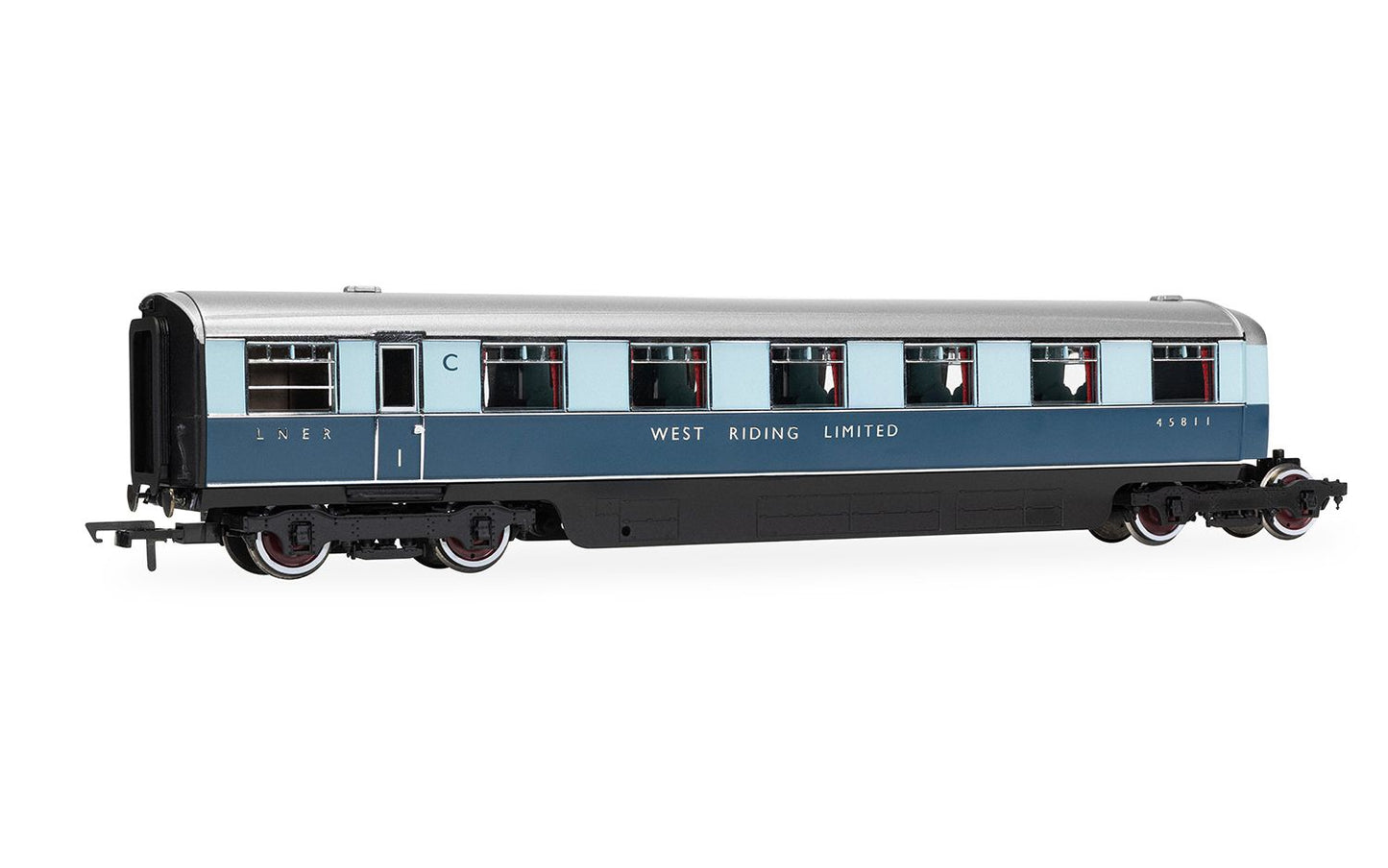 Hornby R40478 LNER West Riding Ltd Double Open First Artic. Coach Pack