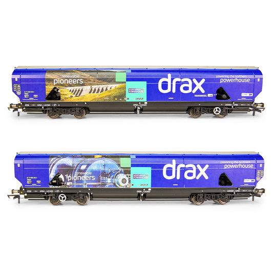 Hornby R60176A Drax Biomass Wagon Pack, 83700698071-3 & 83700698009-3