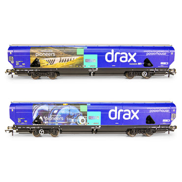 Hornby R60176A Drax Biomass Wagon Pack, 83700698071-3 & 83700698009-3