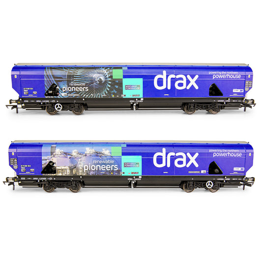 Hornby R60177A Drax Biomass Wagon Pack, 83700698083-8 & 83700698158-8