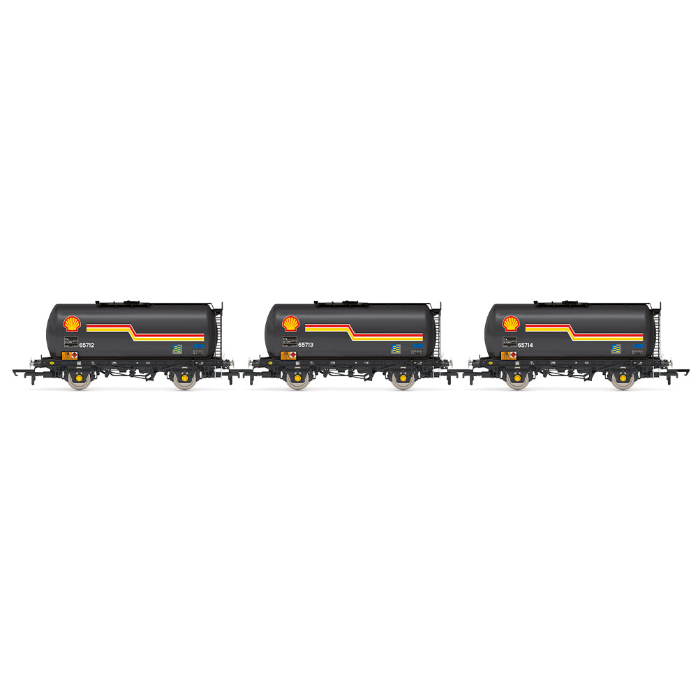 Hornby R60259 Shell, TTA Tank Wagon Triple Pack - Era 8 OO Gauge