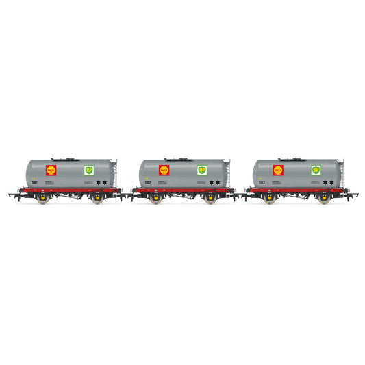 Hornby R60260 Shell-Mex, TTA Tank Wagon Triple Pack - Era 8 OO Gauge