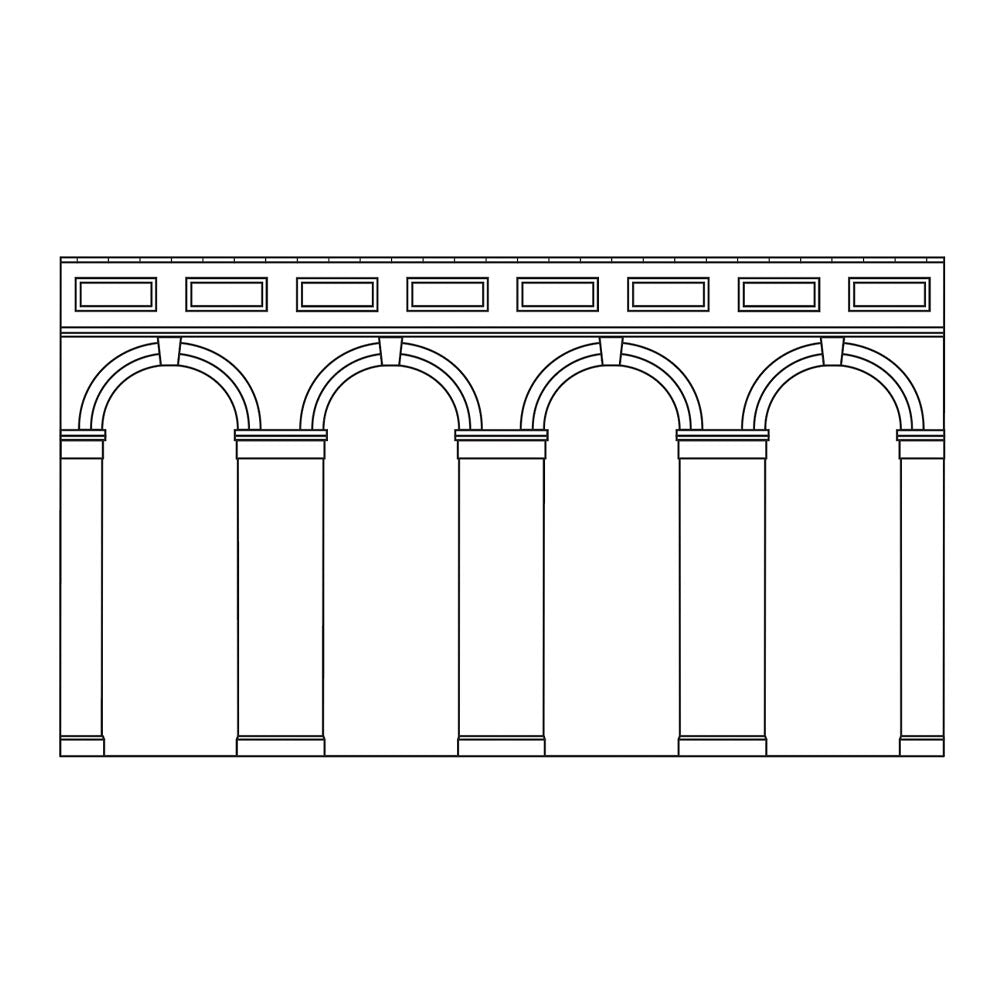 Hornby R7372 High Level Arched Retaining Walls x 2 (Red Brick) 1:76/OO Gauge