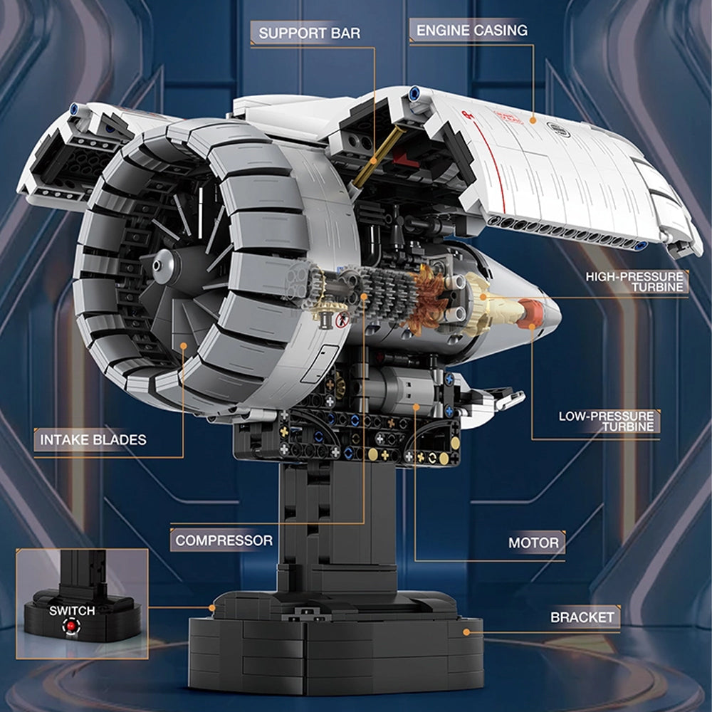 Reobrix 33019 Turbofan Aircraft Jet Engine Brick Model 1813pcs Age 14+