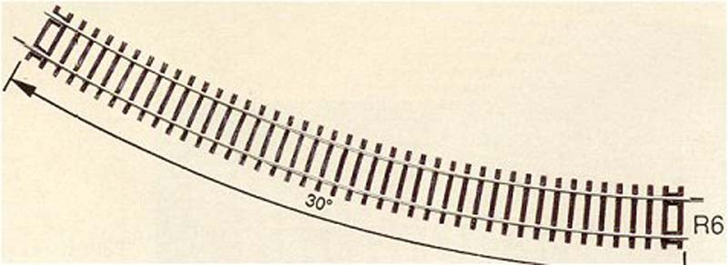 Rocoline Curved Track Radius 6 30 Degree 604.4mm HO Gauge RC42426