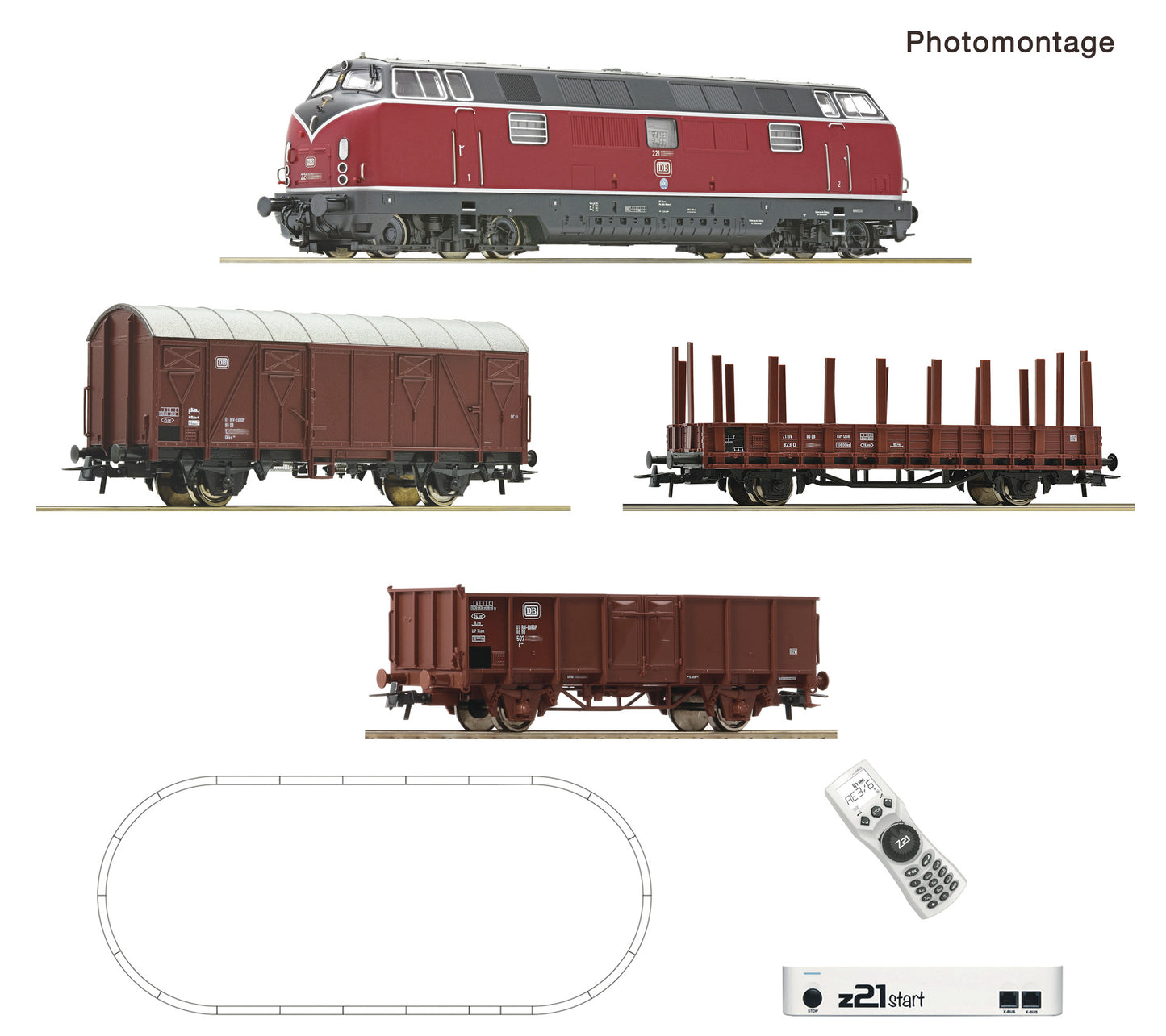 Roco DB BR221 Diesel Freight Train Set IV (DCC-Fitted) RC5110008 HO Gauge