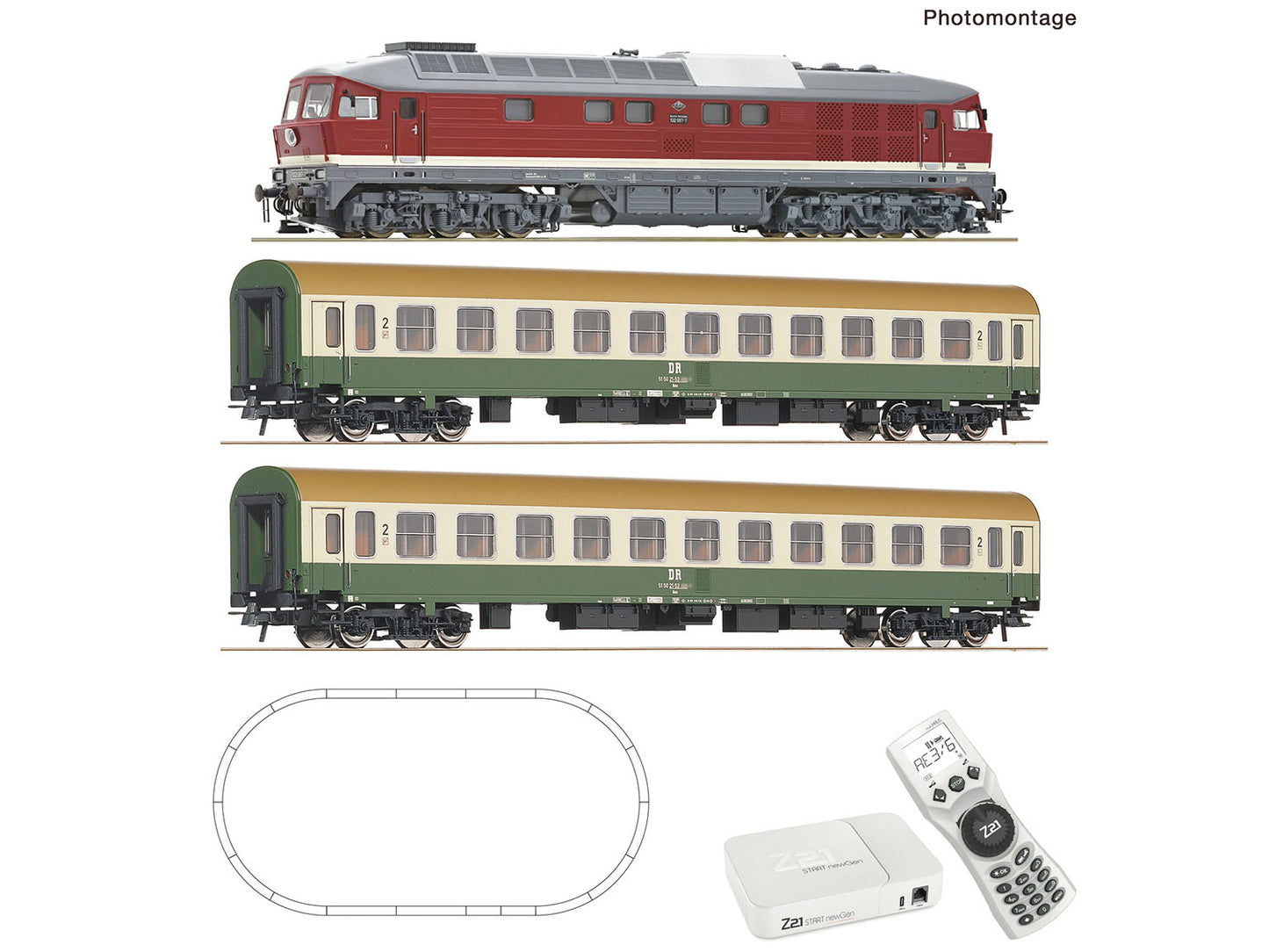 Roco 5110015 DR BR132 Diesel Passenger Train Set IV (DCC-Fitted) HO Gauge
