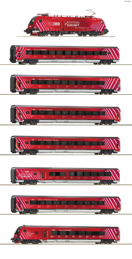 Roco OBB Railjet '100 Years of OBB' Train Pack VI (~AC-Sound) RC5520002 HO Gauge