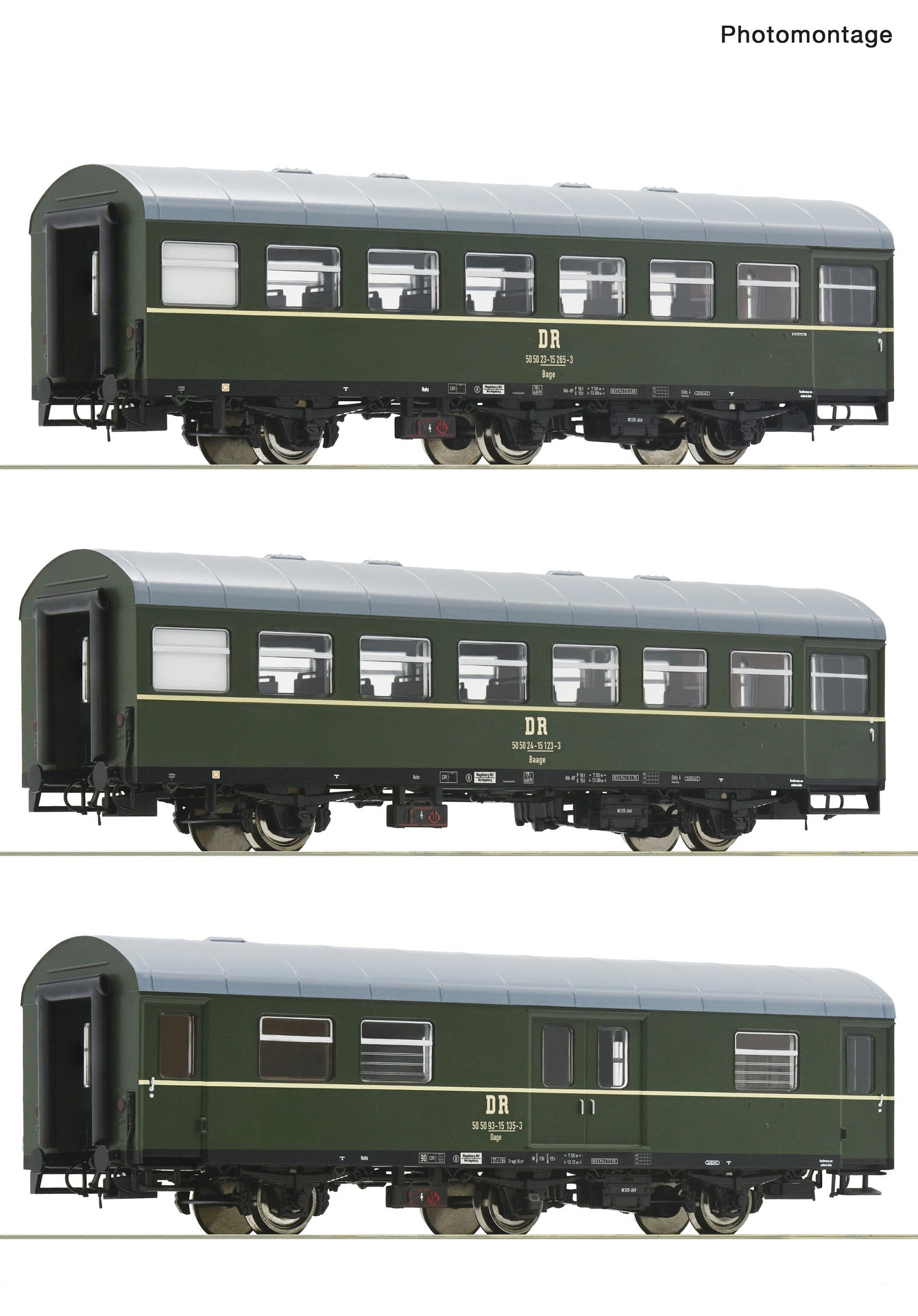 Roco DR Reko Coach Set (3) IV HO Gauge RC6200009