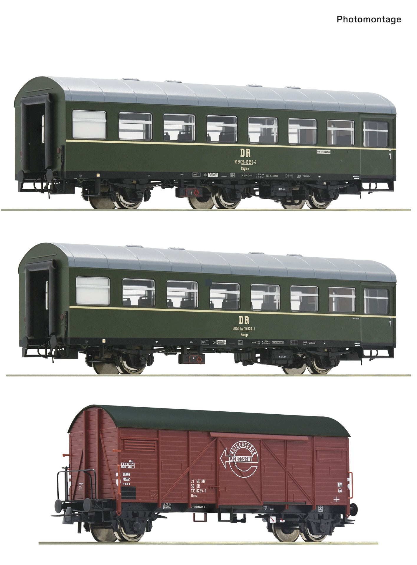 Roco DR Bagtre/Baage/Gms Rolling Stock Set (3) IV HO Gauge RC6200010