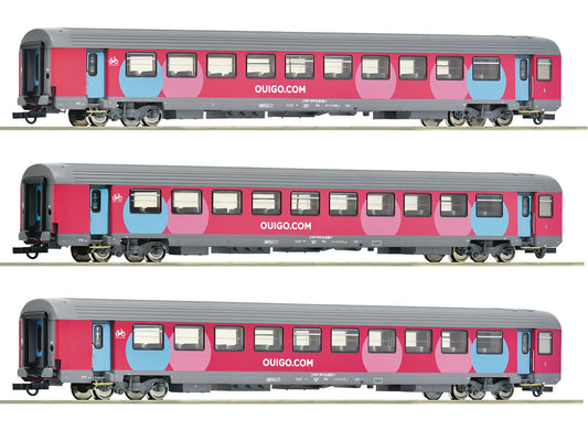Roco SNCF Ouigo Corail Coach Set (3) VI RC6200025 HO Gauge