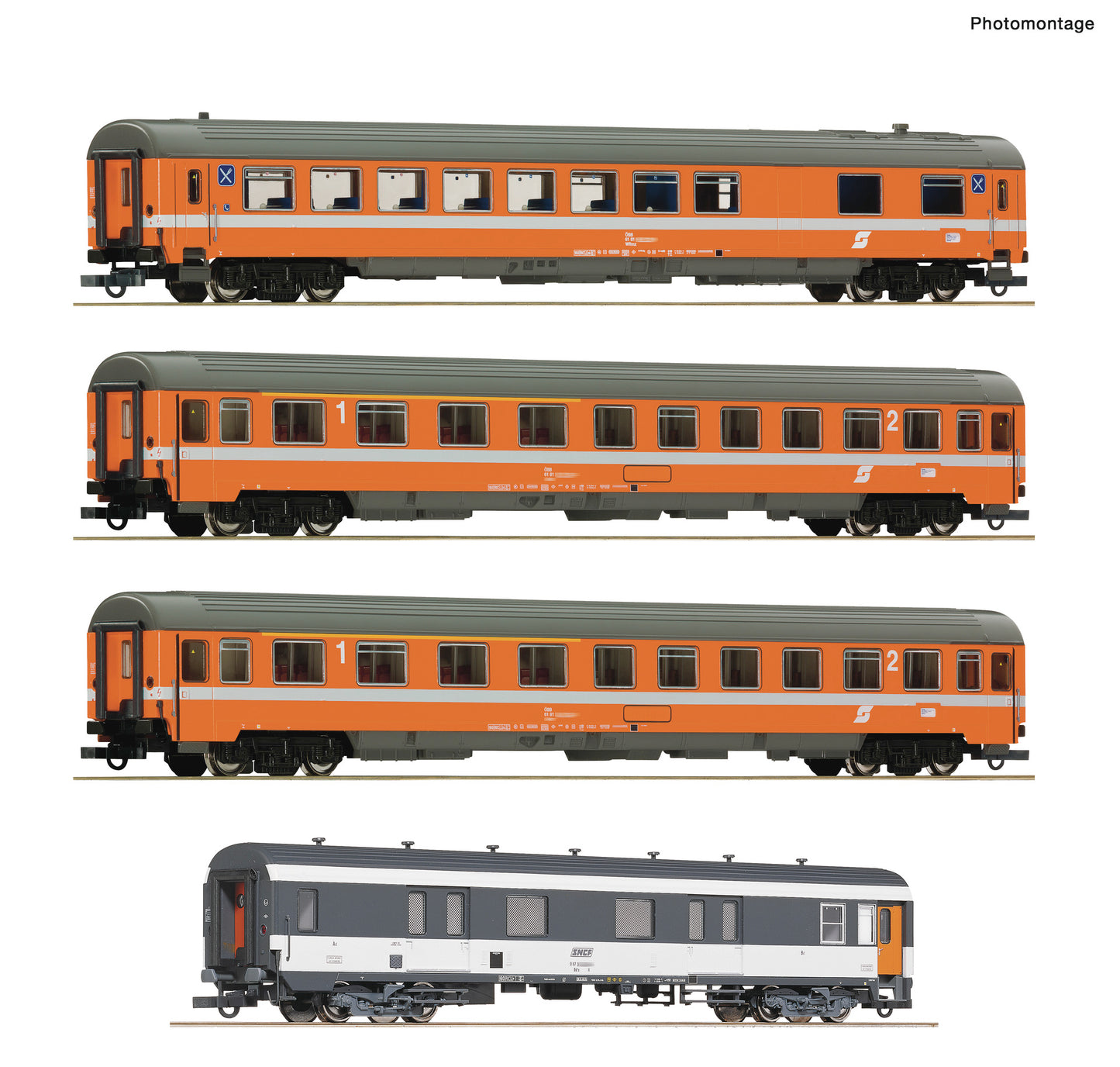 Roco OBB Arlberg Express WRmz/Abmz/Dd2s Coach Set (4) IV RC6200077 HO Gauge