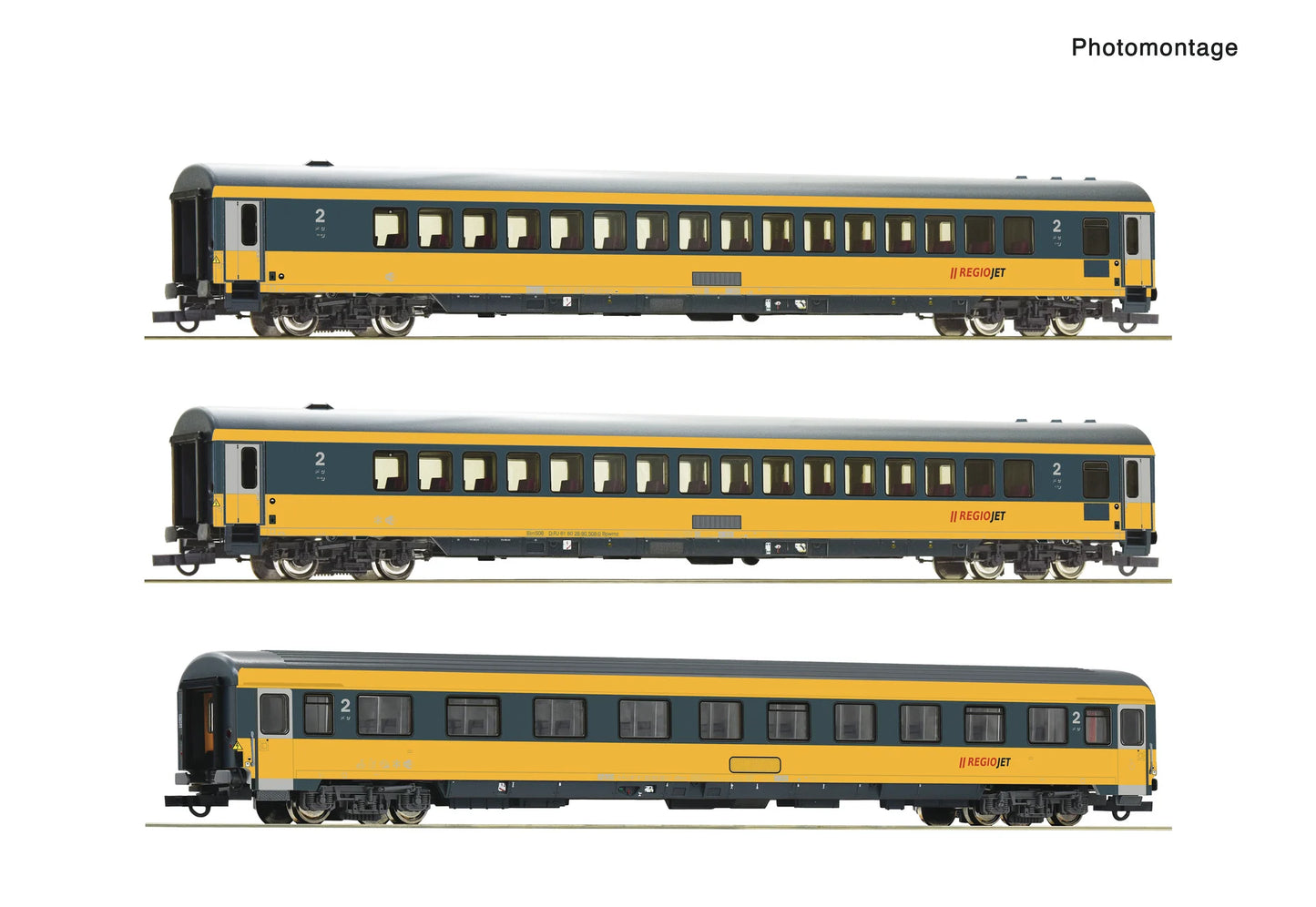 Roco CD Regiojet Bmpvz/Bpwmz/Abmz Coach Set (3) VI RC6200082 HO Gauge