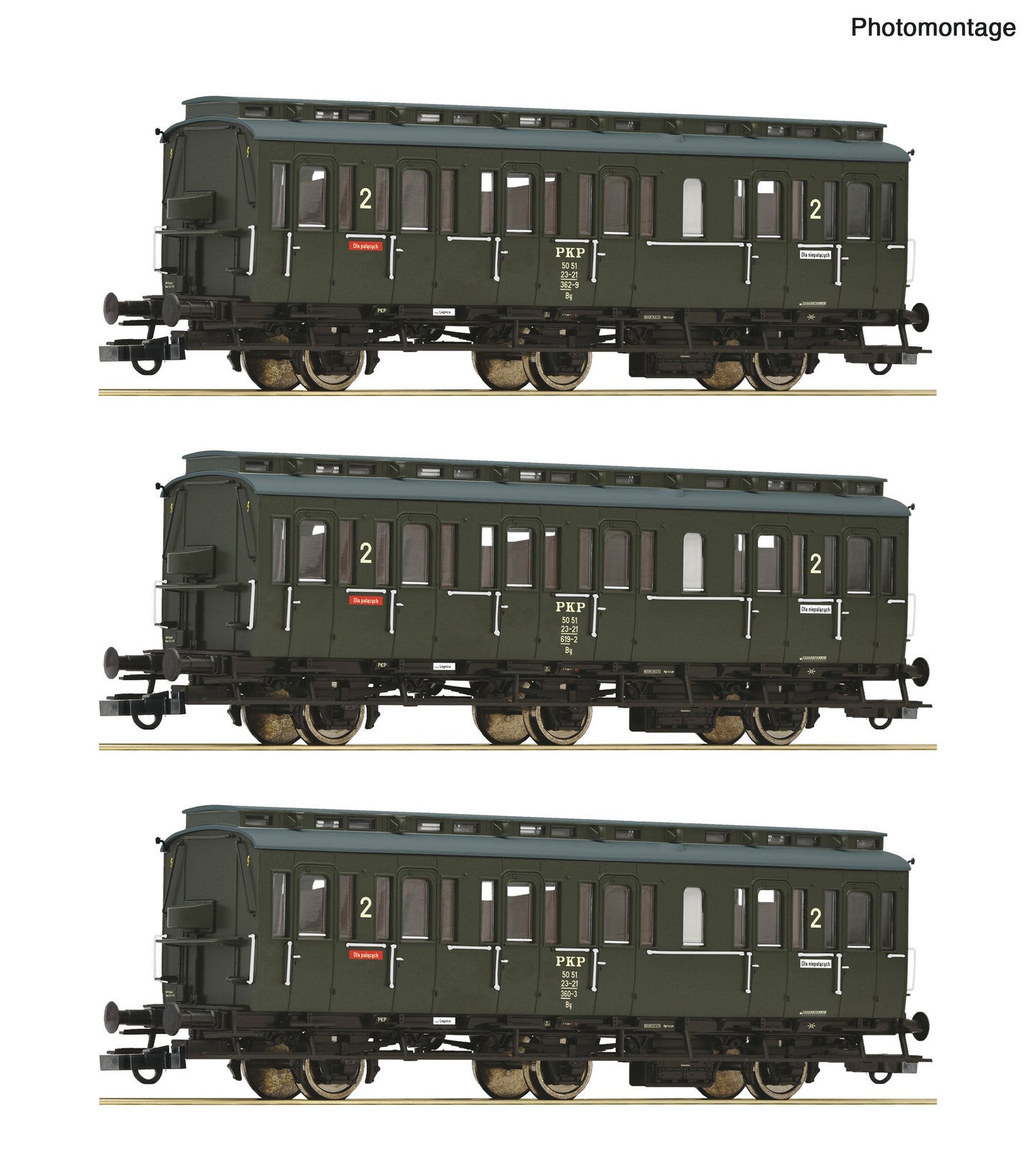 Roco PKP By 2nd Class Compartment Coach Set (3) IV RC6200100 HO Gauge