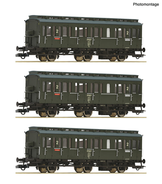 Roco PKP By 2nd Class Compartment Coach Set (3) IV RC6200100 HO Gauge