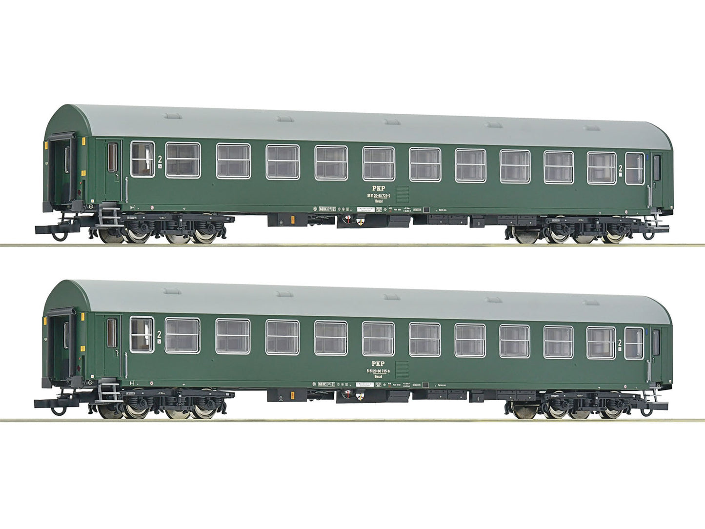 Roco PKP Bwxd 2nd Class Coach Set (2) IV RC6200102 HO Gauge