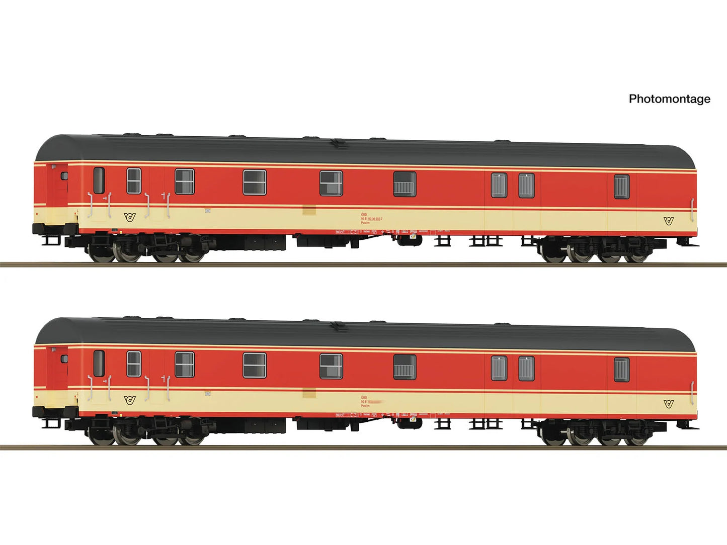 Roco 6200180 OBB Post-m Postal Coach Set (2) IV HO Gauge