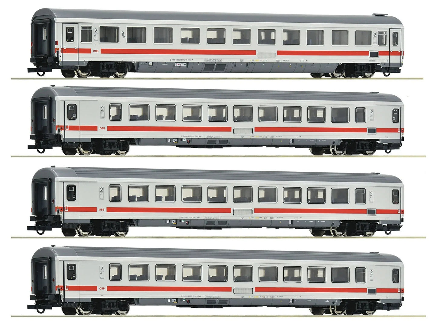 Roco OBB Bvmsz186.0/Bpmz294.2 Express Coach Set (4) VI RC6200187 HO Gauge