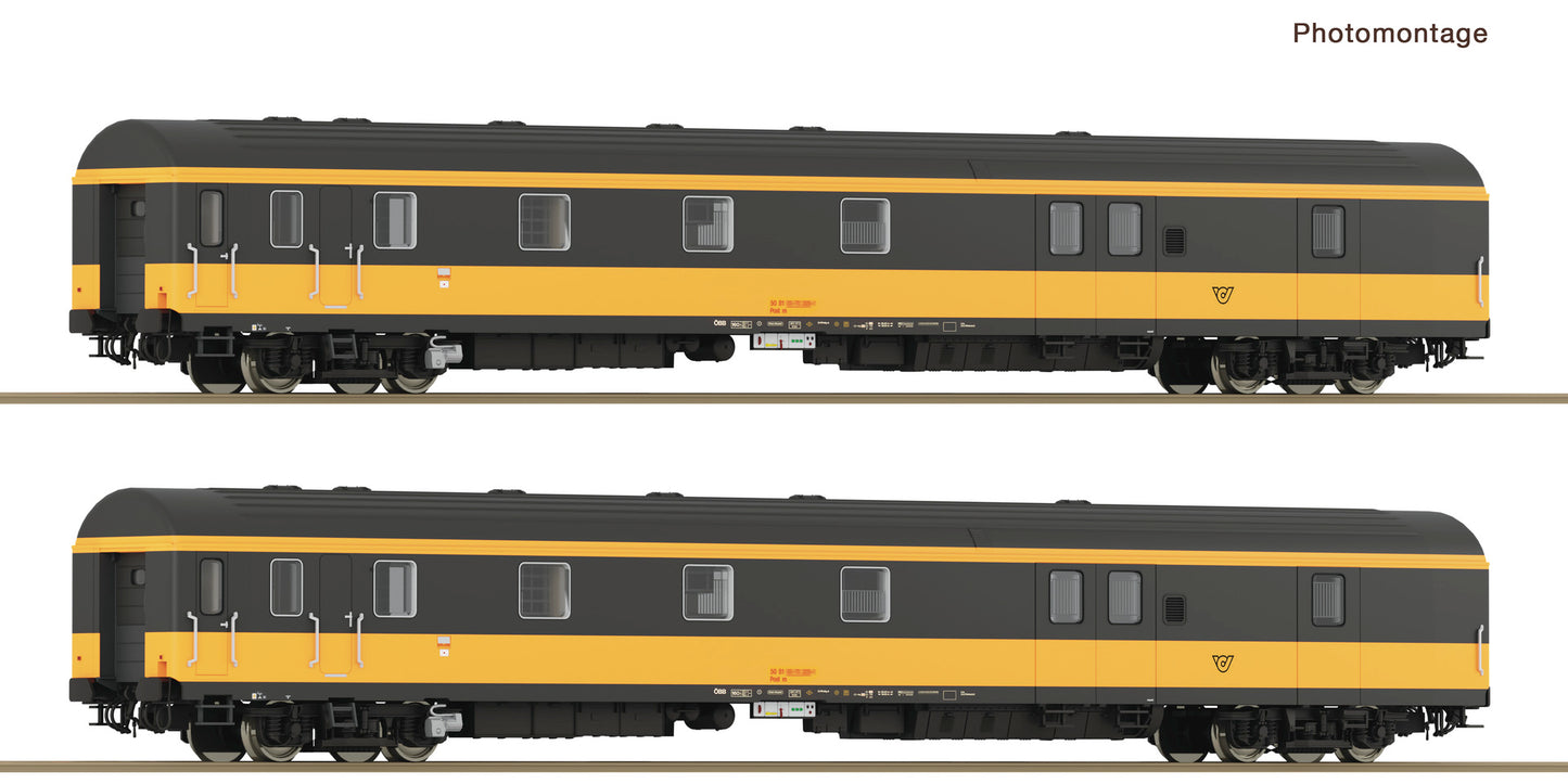 Roco OBB Post-m Postal Coach Set (2) V RC6200188 HO Gauge