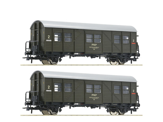 Roco 6200195 PKP Bti 2nd Class Auxiliary Coach Set (2) IV HO Gauge