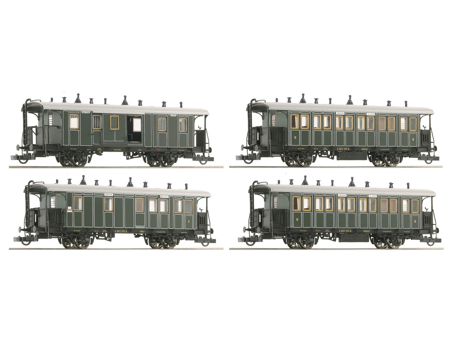 Roco 6200197 KBayStsB PL/CL/BPostL Coach Set (4) I HO Gauge