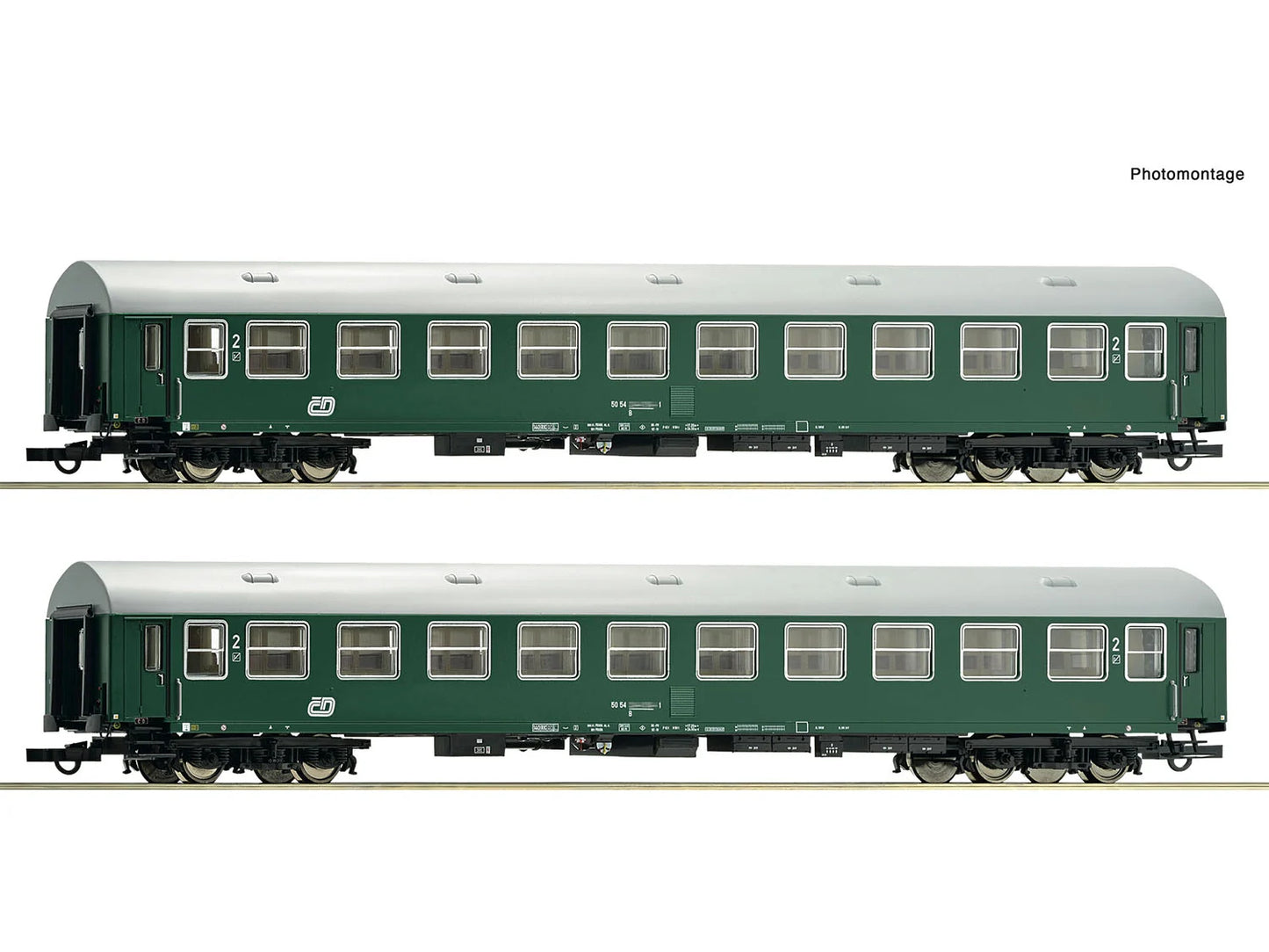 Roco 6200222 CD B 2nd Class Coach Set (2) V HO Gauge