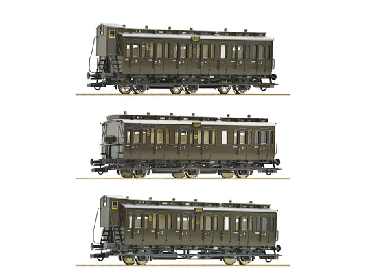 Roco 6200254 DRG C3 pr11/C pr21 Coach Set (3) II HO Gauge
