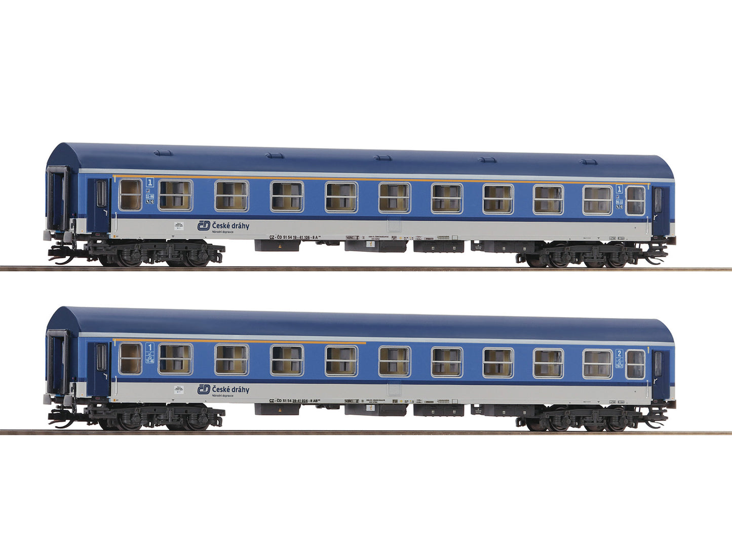 Roco CD A/AB 1st/2nd Class Coach Set (2) VI RC6280019 TT Gauge
