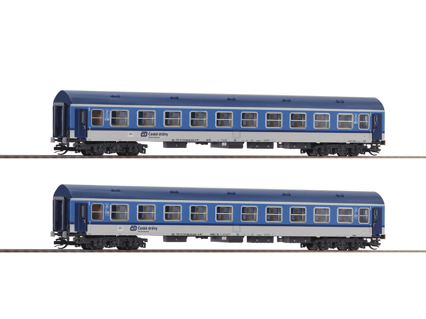 Roco CD B 2nd Class Coach Set (2) VI RC6280020 TT Gauge