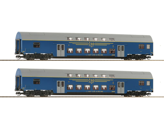 Roco CSD Bap 2nd Class Bi-Level Coach Set (2) IV RC6280027 TT Gauge