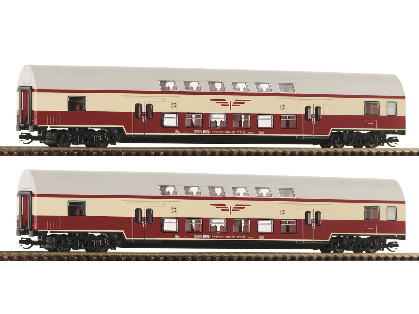 Roco DR Sputnik DBmq/Dnmu Bi-Level Coach Set (2) IV RC6280046 TT Gauge