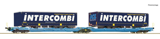 Roco Eurowagon T3000e Dbl Pocket Wagon w/Intercombi Trailers VI HO Gauge RC6600035