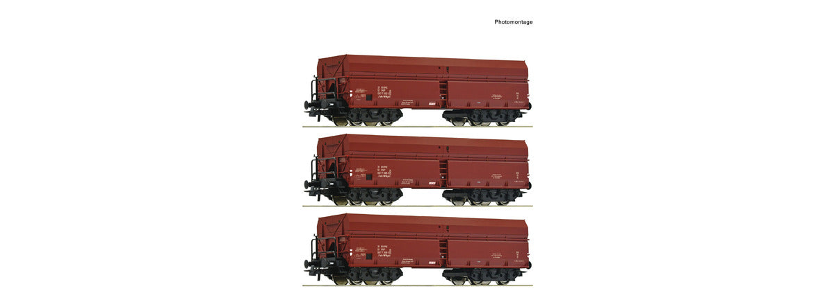 Roco PKP Fads Self Discharge Hopper Wagon Set (3) IV RC6600044 HO Gauge