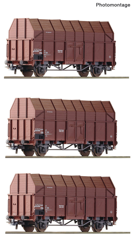 Roco OBB Fb Sawdust Hopper Wagon Set (3) IV HO Gauge RC6600056