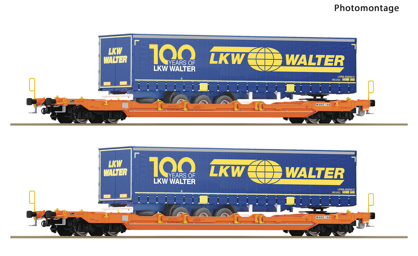 Roco Wascosa Sdgnss T5 Pocket Wagon Set (2) LKW Walter Load VI 6600064 HO Gauge