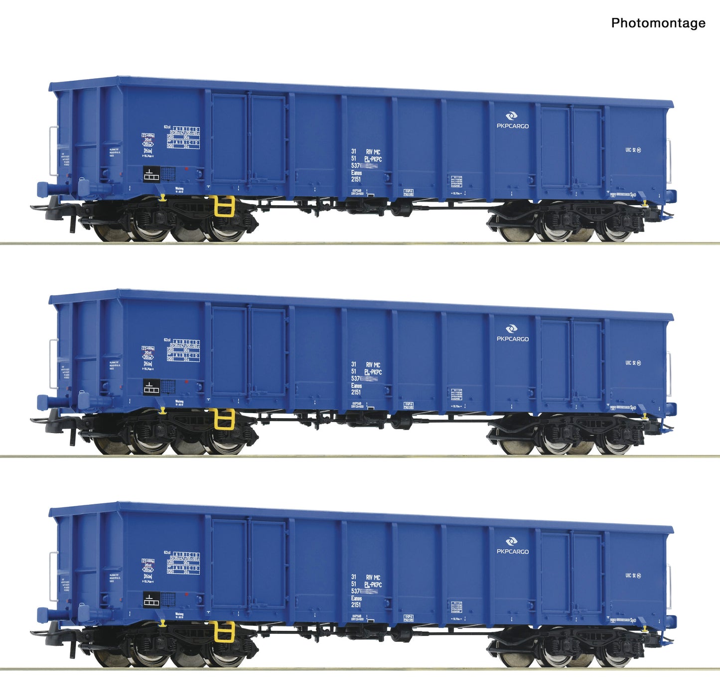 Roco PKP Cargo Wanos Gondola Set (3) VI HO Gauge RC6600100