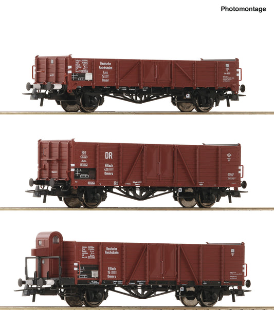 Roco DRB Ommr/Ommru/Ommru Open Wagon Set (3) II HO Gauge RC6600102