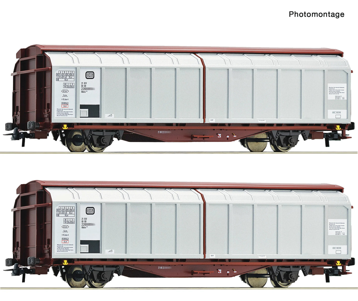 Roco DB Hbbis Sliding Wall Wagon Set (2) IV RC6600111 HO Gauge