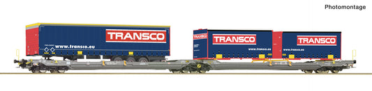 Roco Hupac T3000e Dbl Pocket Wagon w/Transco Swapbody Load V RC6600113 HO Gauge